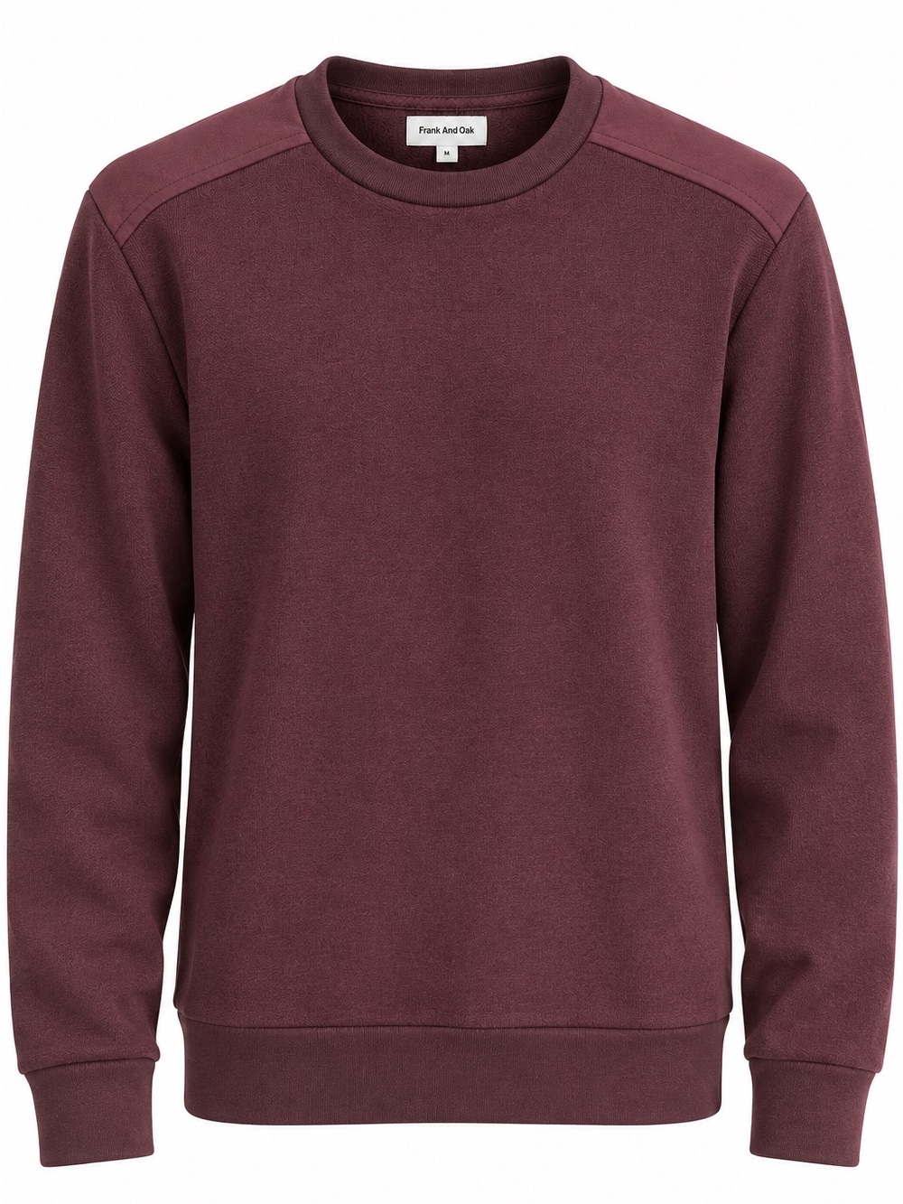 Frank And Oak Men’s Burgundy Fleece Lined Crewneck Sweater Size M